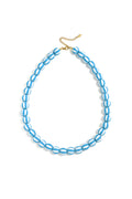 Bead necklace with striped beads