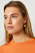 Earrings with beads and heart charm