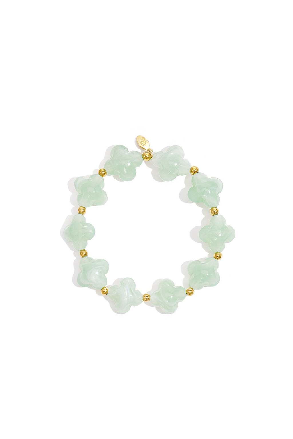 Beaded bracelet with clover beads