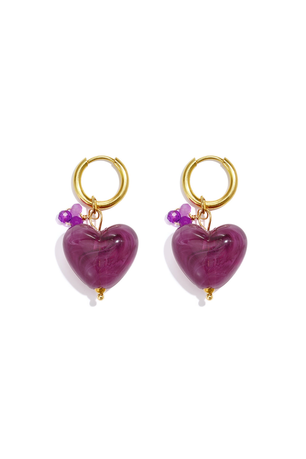 Stainless Steel Beads Earrings Heart Simple Daily Simple Series Women's jewelry