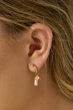 Earrings with beads and coin charm