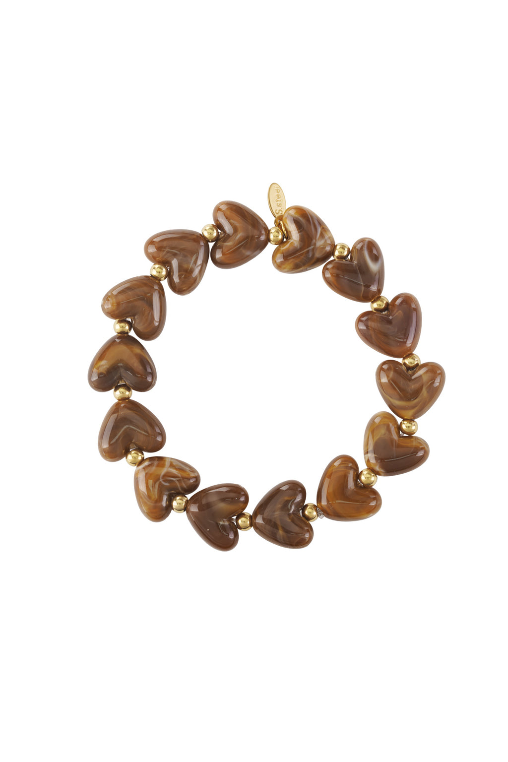 Elastic heart beaded bracelet