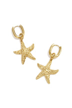 Squoval earrings with starfish pendant