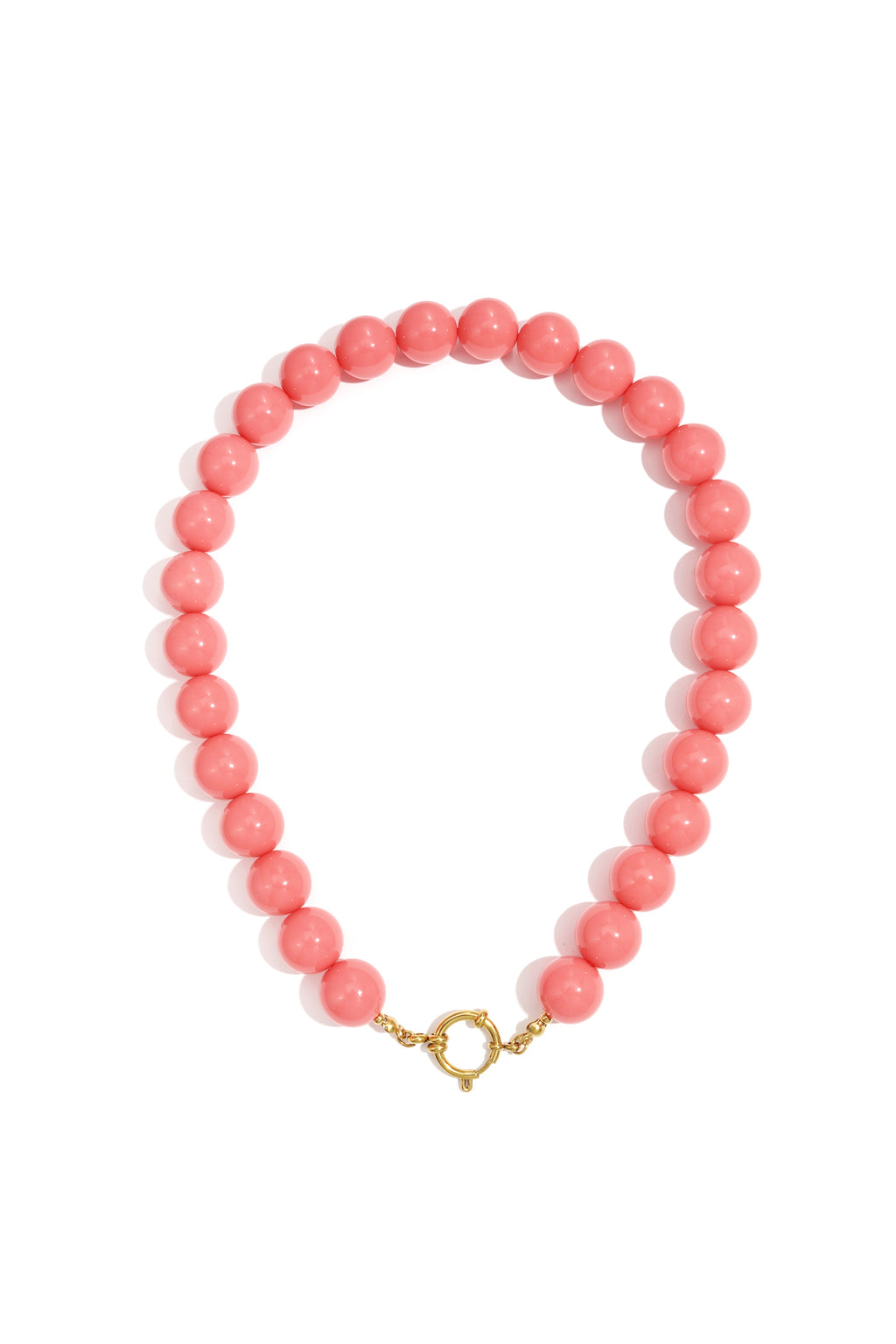 Necklace with large beads and front closure-15mm