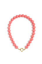 Necklace with large beads and front closure-15mm