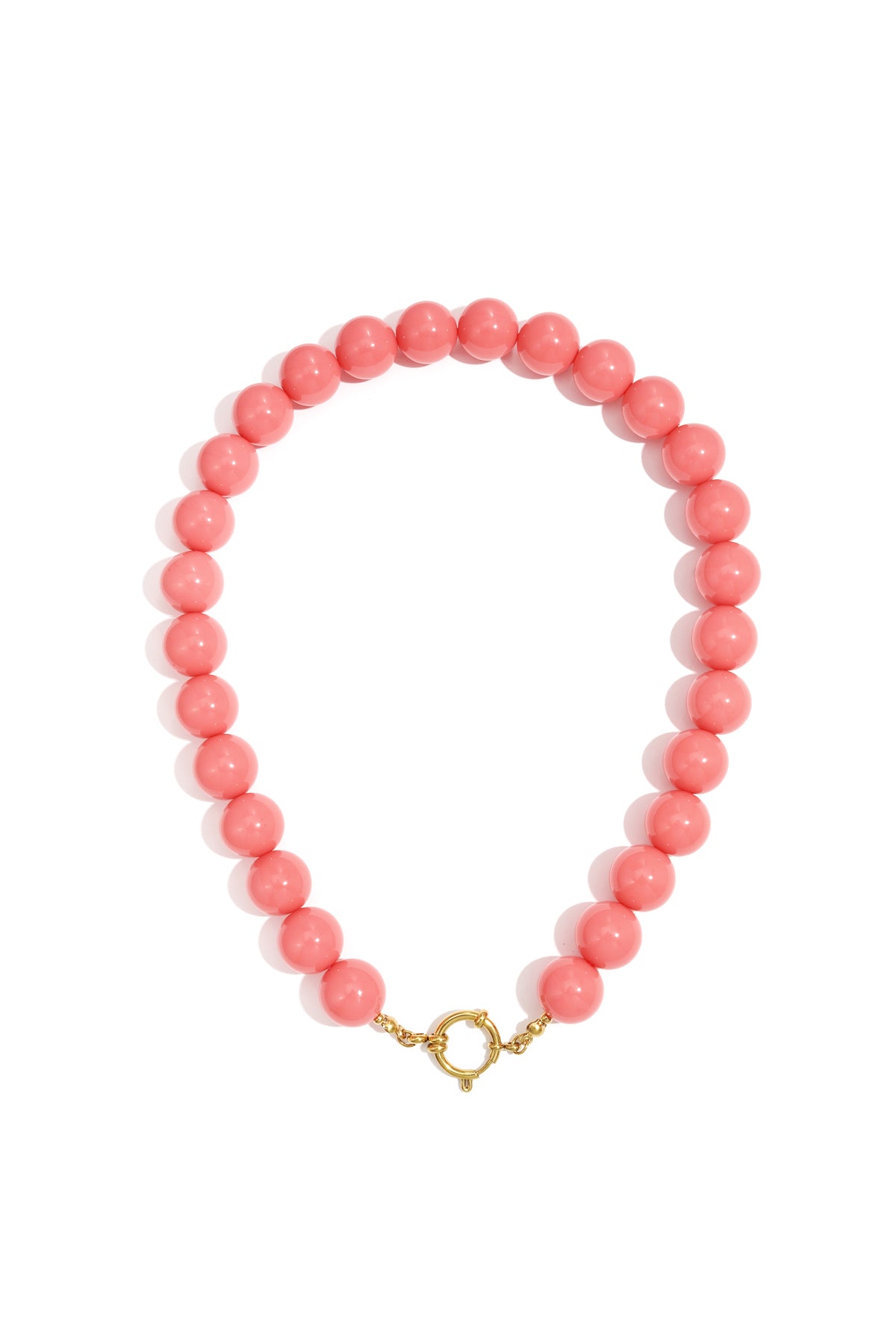 Necklace with large beads and front closure-15mm