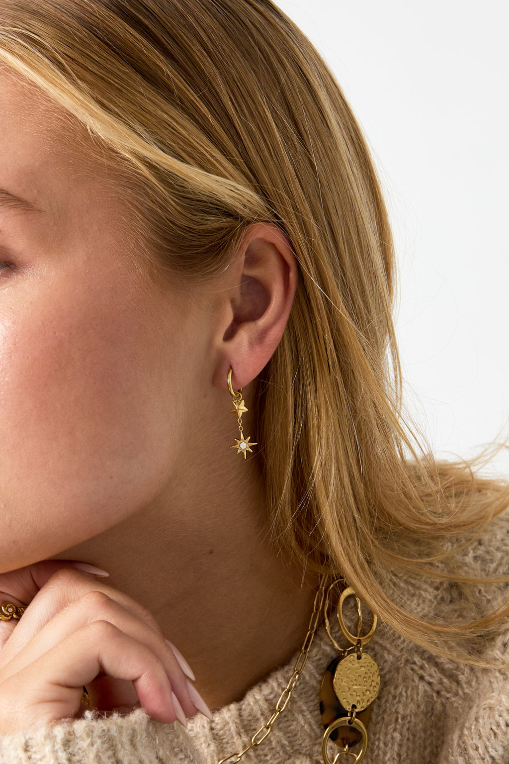 Stainless Steel Drop Earrings Star Simple Daily Simple Series Women's jewelry