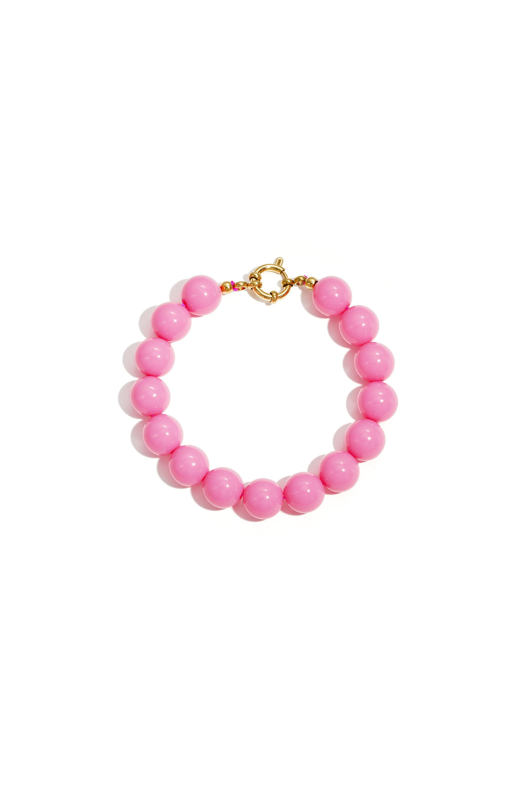 Necklace with medium beads and front closure-12mm