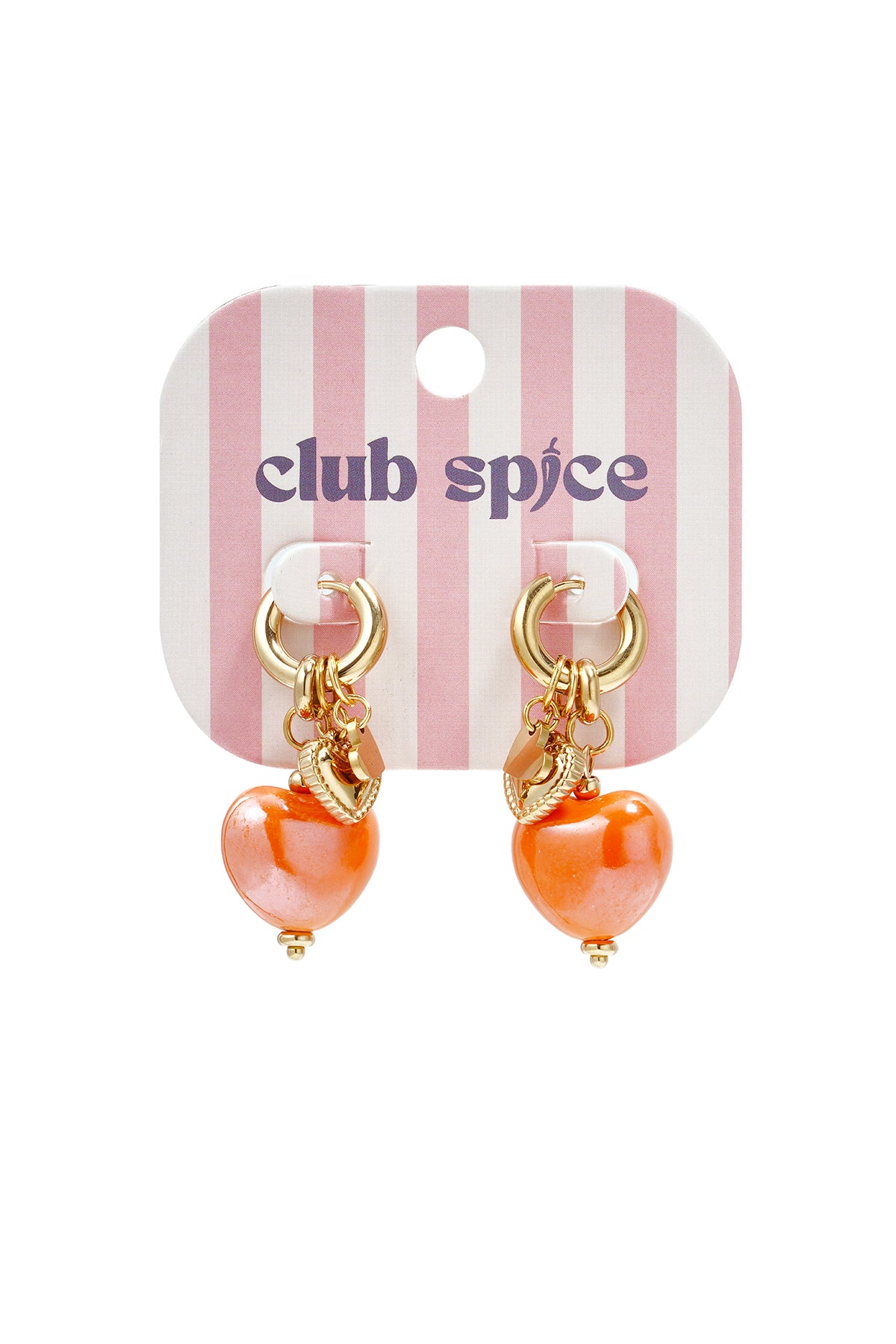 Earrings with heart pendants