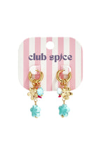 Earrings with flower charms and beads
