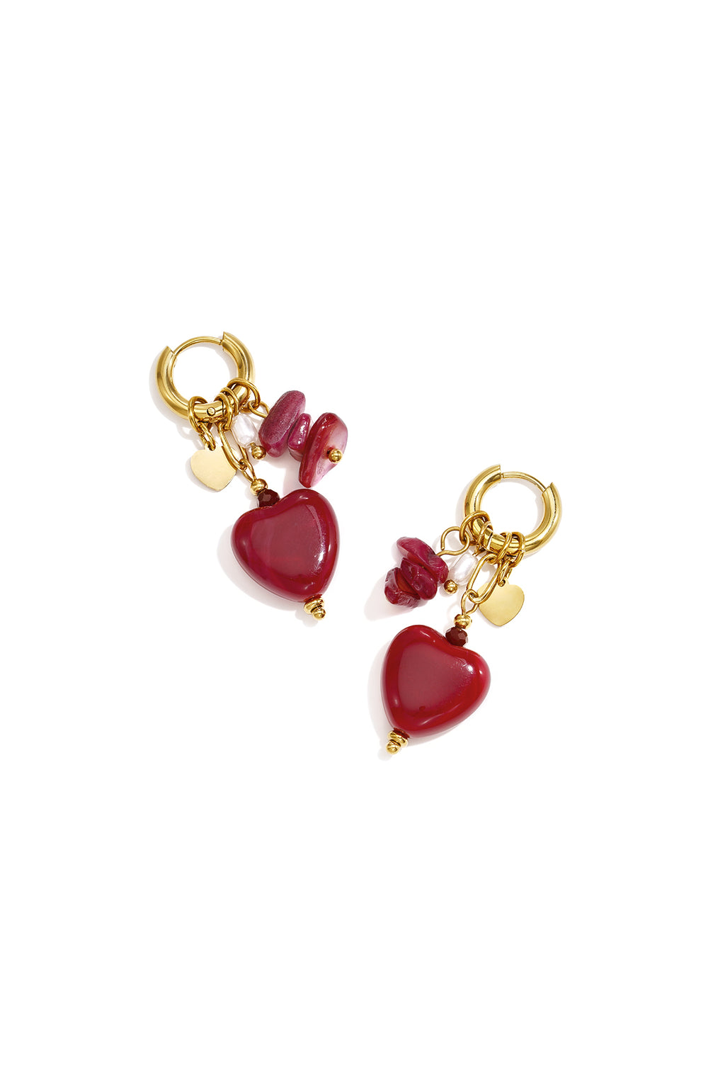 Stainless Steel Beads Earrings Heart Simple Daily Simple Series Women's jewelry