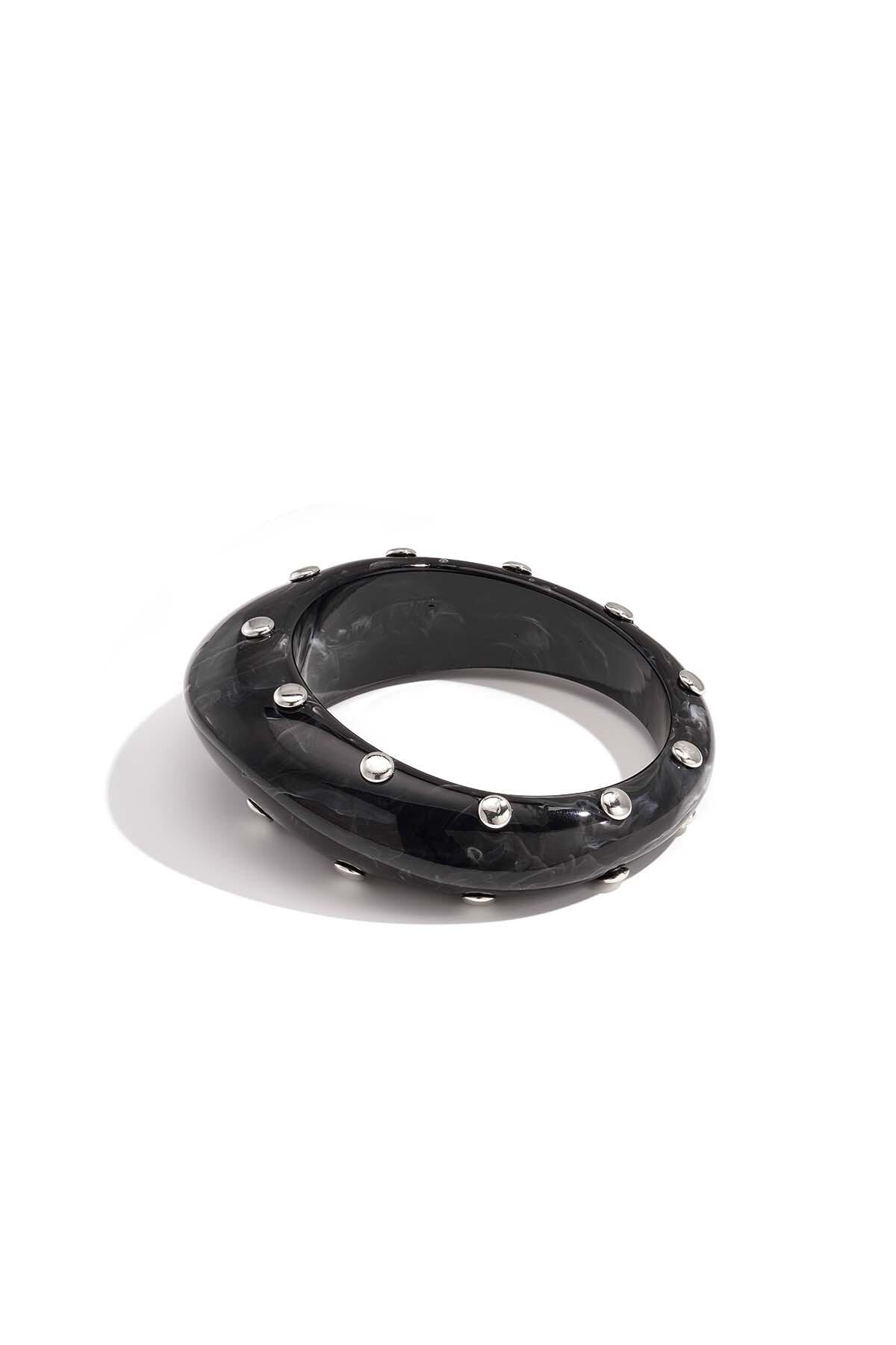 Resin bangle bracelet with studs