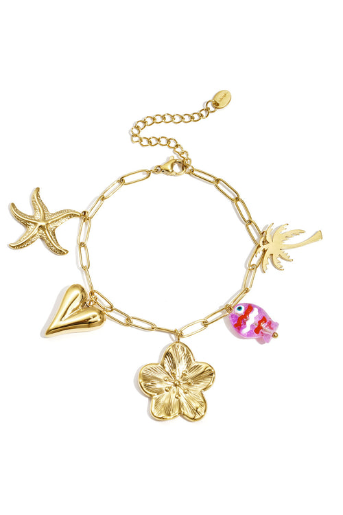 Stainless Steel Charm Bracelets Heart Casual Holiday/Beach Simple Series Women's jewelry