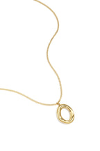 Necklace with organic oval-shaped pendant