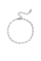 Stainless Steel Beaded Bracelets Rectangle Simple Daily Simple Series Women's jewelry