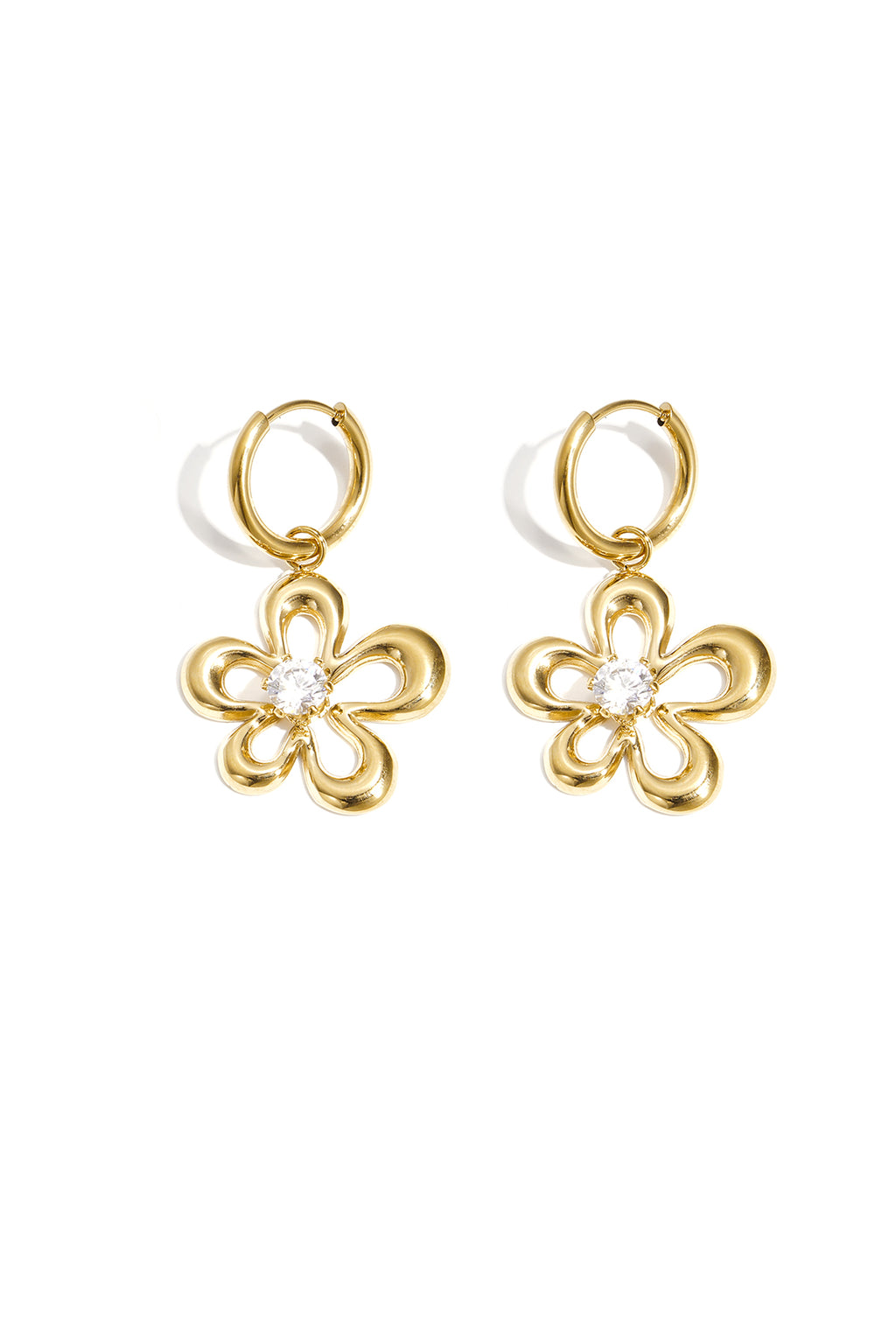 Stainless Steel Drop Earrings Flower Simple Daily Simple Series Women's jewelry