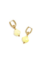 Squoval earrings with dangling shell