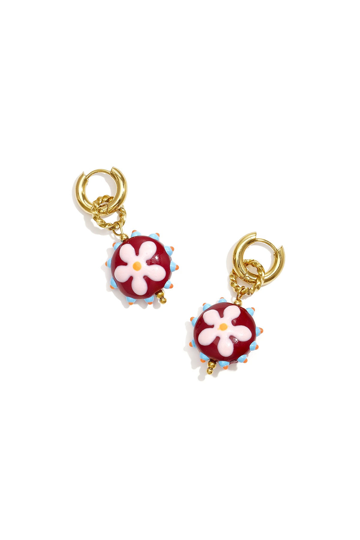 Stainless Steel Drop Earrings Flower Simple Daily Simple Series Women's jewelry