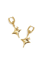 Squoval earrings with glittering star pendant