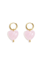 Earrings with heart-shaped beads