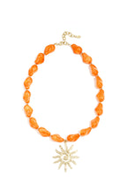 Bead necklace with sun charm