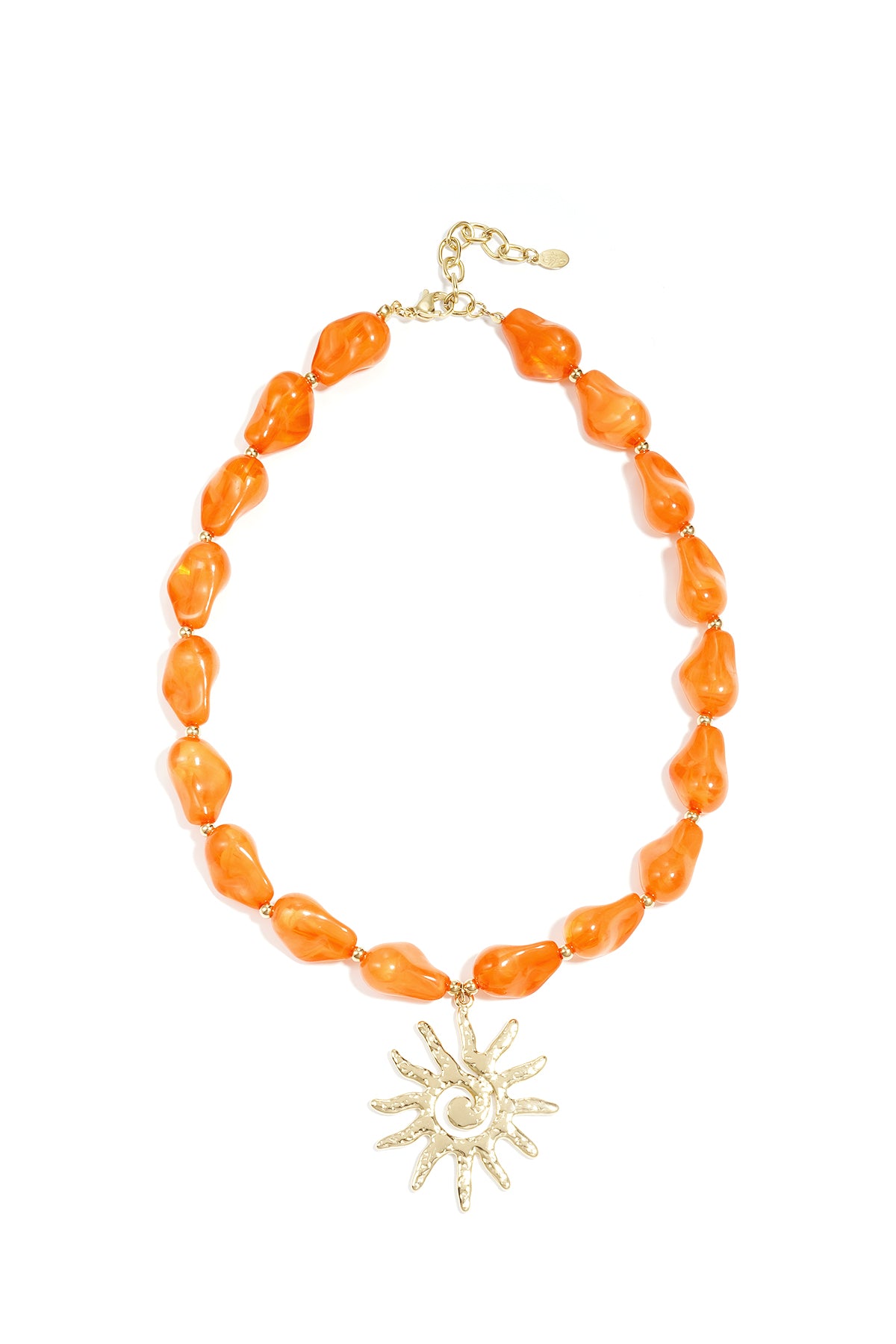 Bead necklace with sun charm