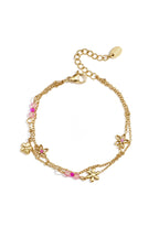 Double bracelet with colorful flowers