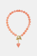 Stainless Steel Beaded Necklaces Heart Casual Daily Romantic Series Women's jewelry