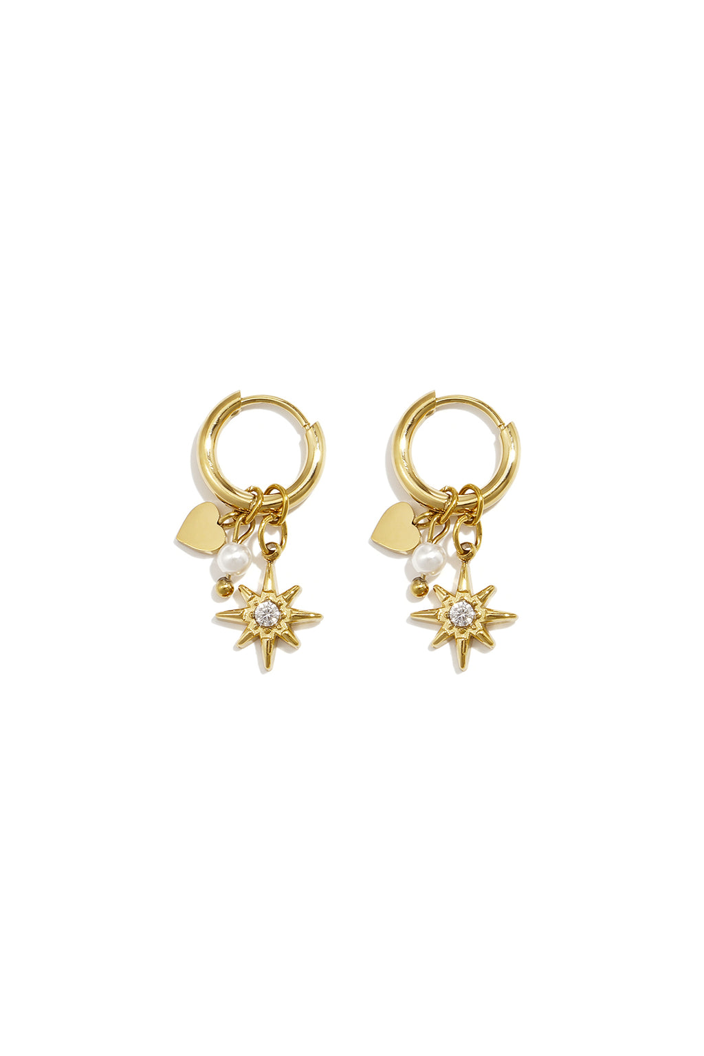 Stainless Steel Drop Earrings Heart Simple Daily Simple Series Women's jewelry