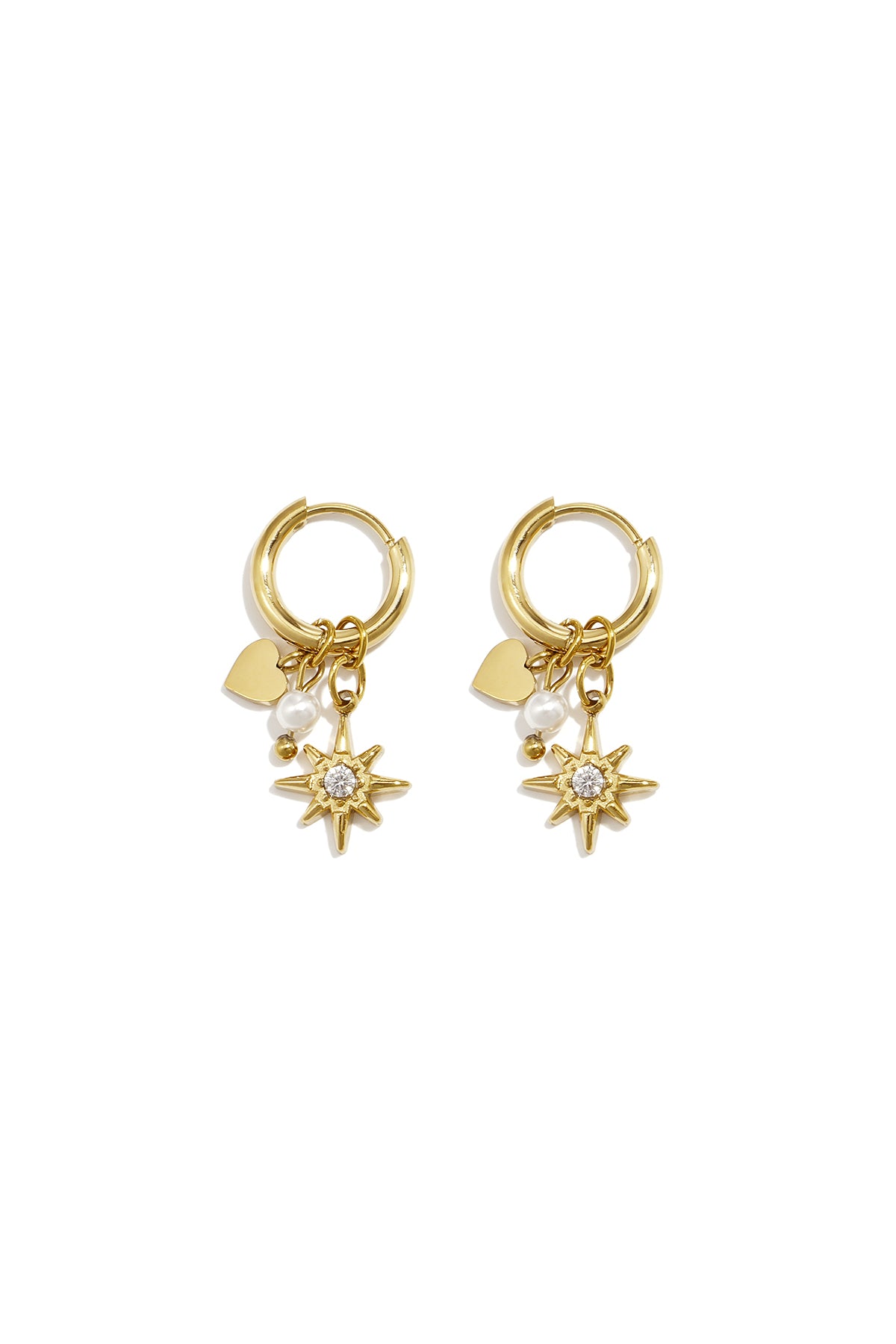 Stainless Steel Drop Earrings Heart Simple Daily Simple Series Women's jewelry