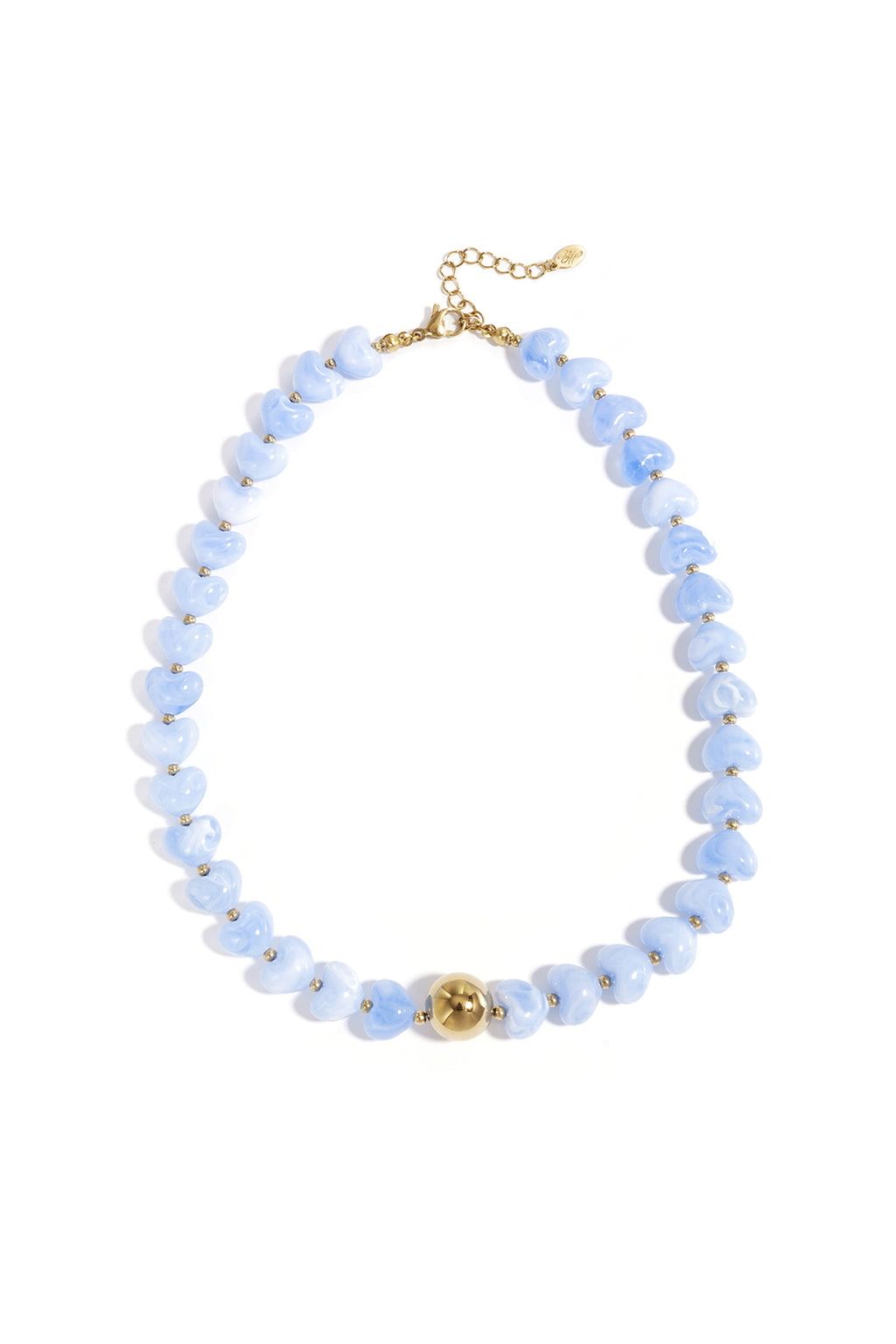 Statement necklace with heart-shaped beads