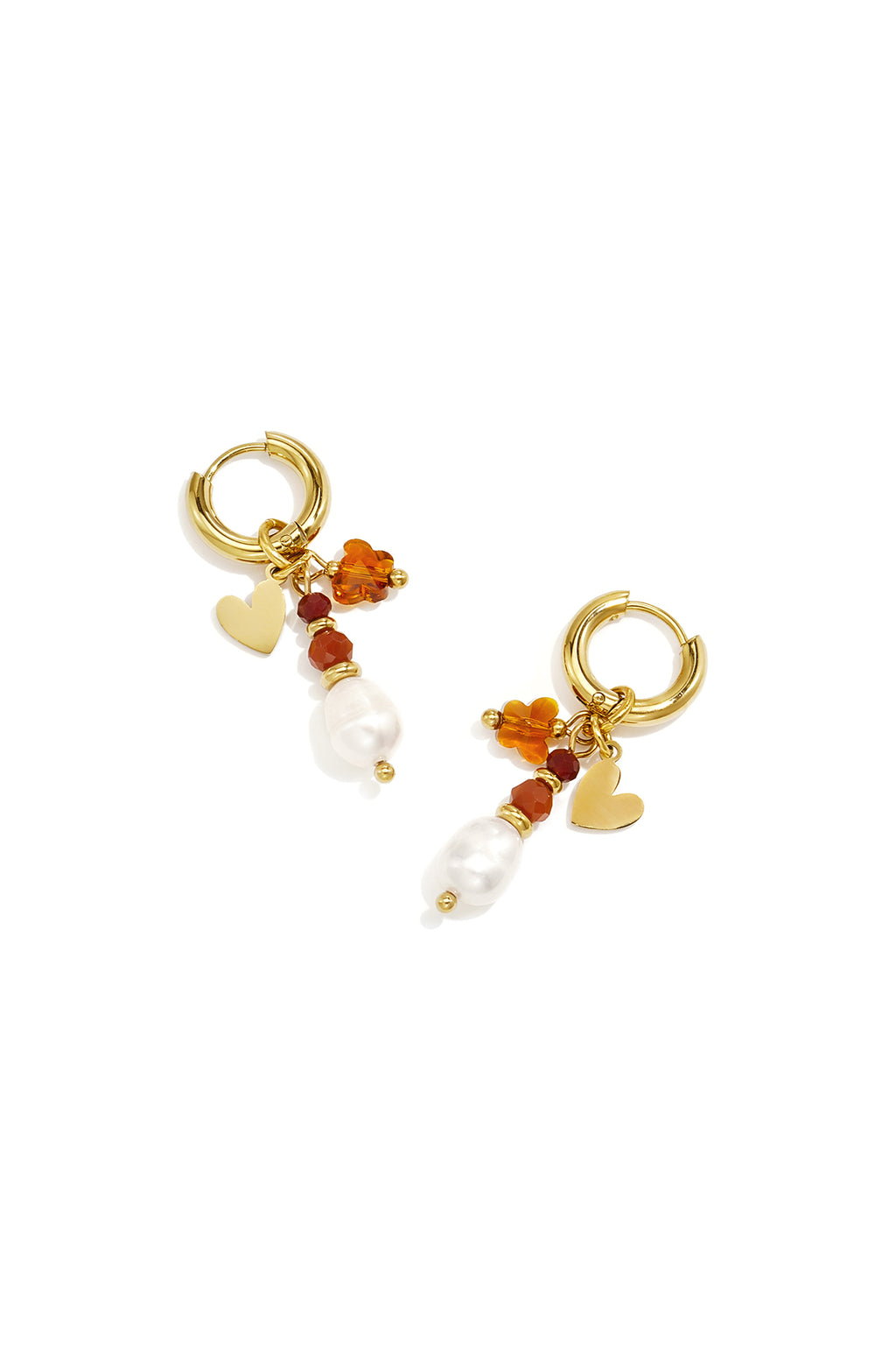 Stainless Steel Beads Earrings Heart Simple Daily Simple Series Women's jewelry