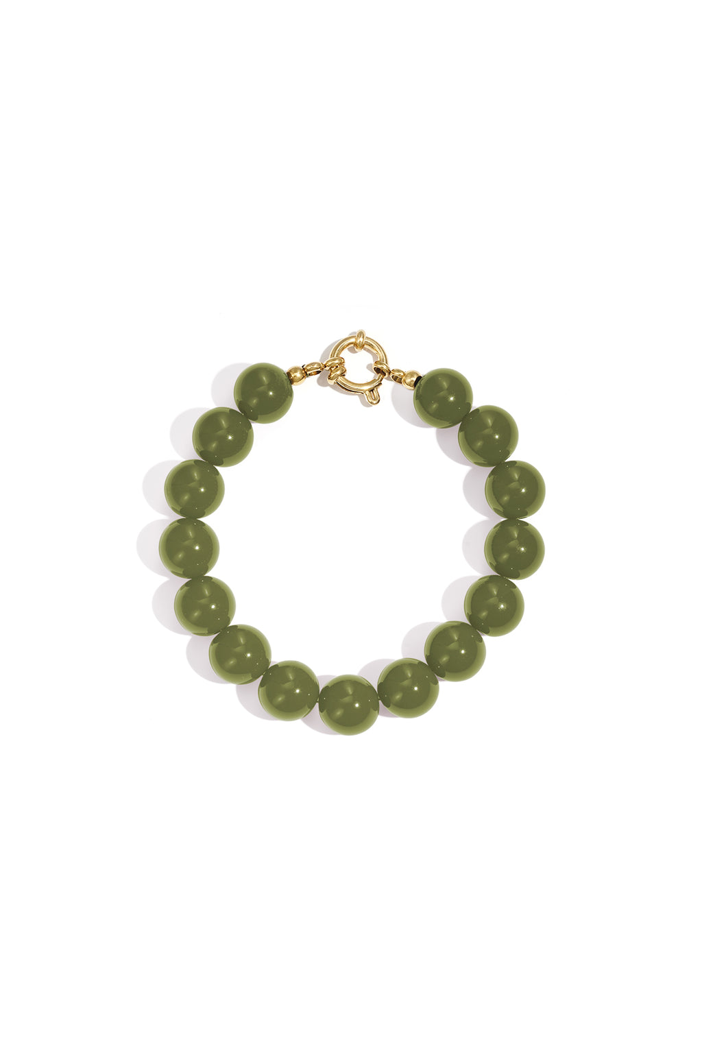 Necklace with medium beads and front closure-12mm
