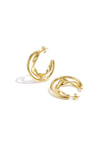 Double chunky hoop earrings with twisted detail