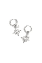 Earrings with pearl and star pendants