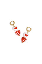 Heart-shaped pendant earrings