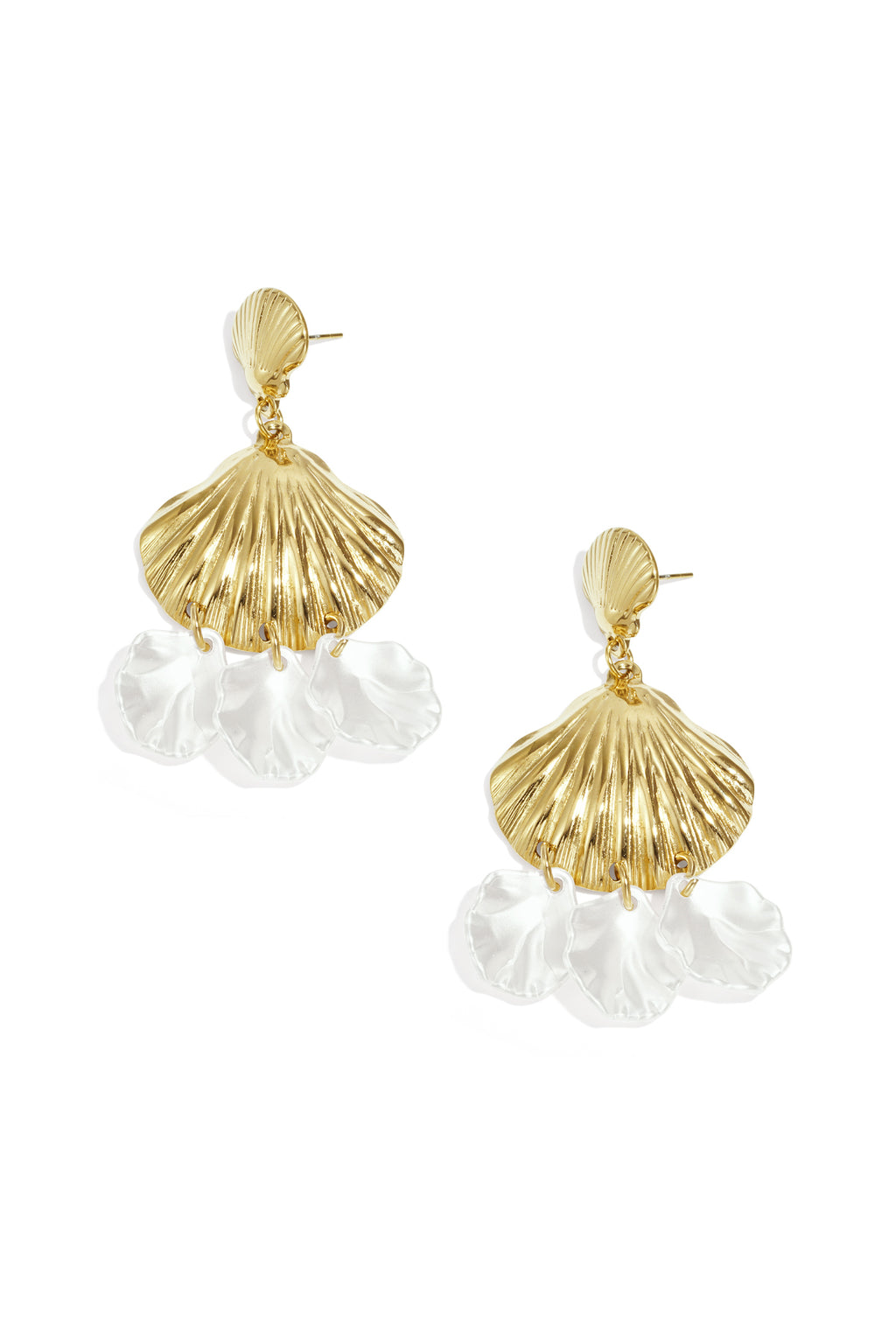 Earrings with shells and mother of pearl
