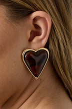 Alloy Stud Earrings Heart Retro Daily Simple Series Women's jewelry