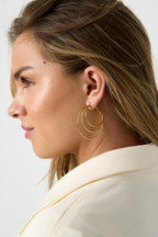 Layered plain hoop earrings