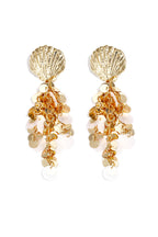Shell earrings with hanging sequins