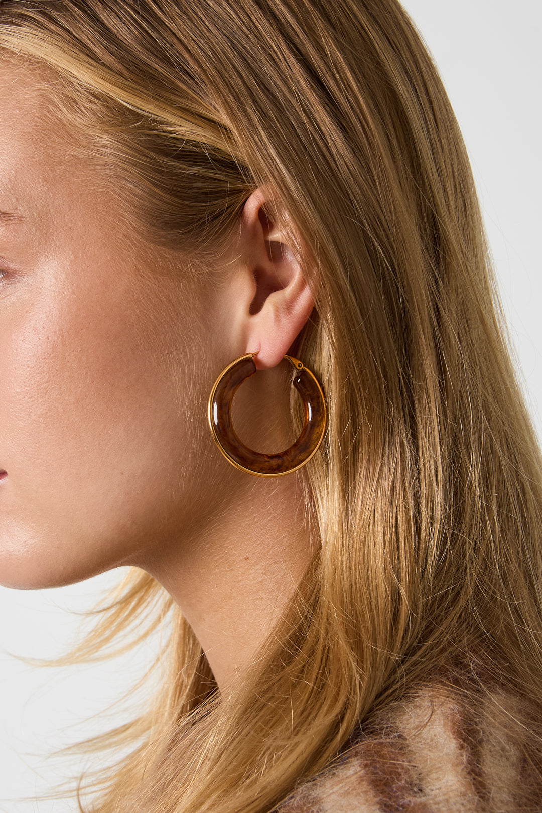Resin Hoop Earrings Irregular Shape Simple Daily Simple Series Women's jewelry