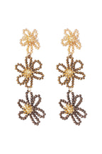 Flower party statement earrings - orange/purple