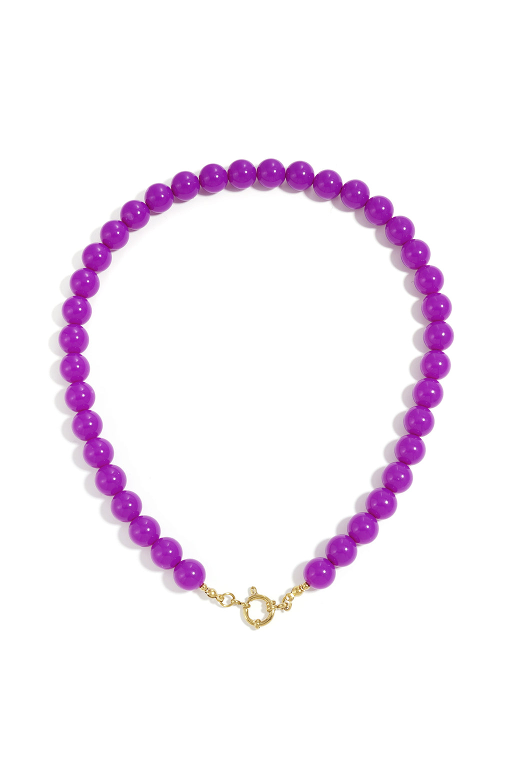 Beaded necklace with front closure - 12mm