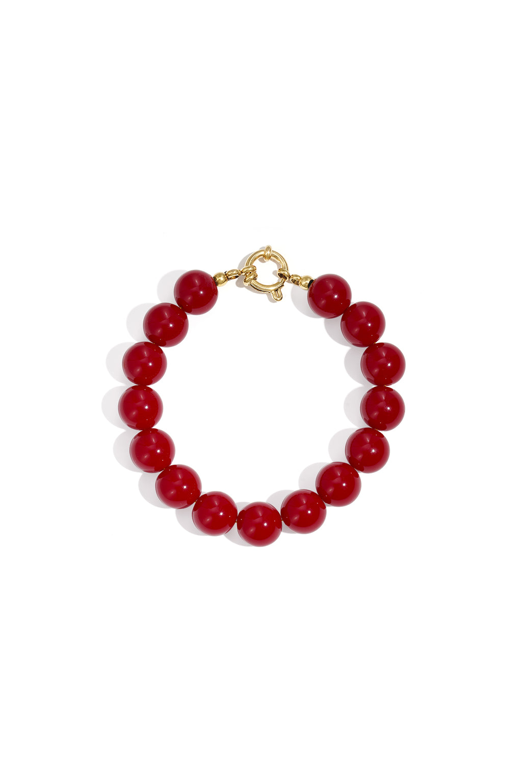 Necklace with medium beads and front closure-12mm