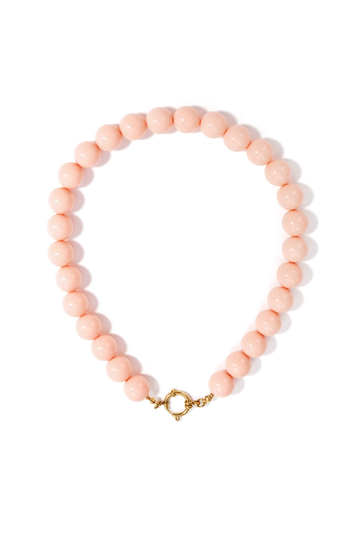 Necklace with large beads and front closure-15mm