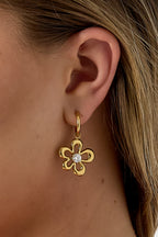 Stainless Steel Drop Earrings Flower Simple Daily Simple Series Women's jewelry