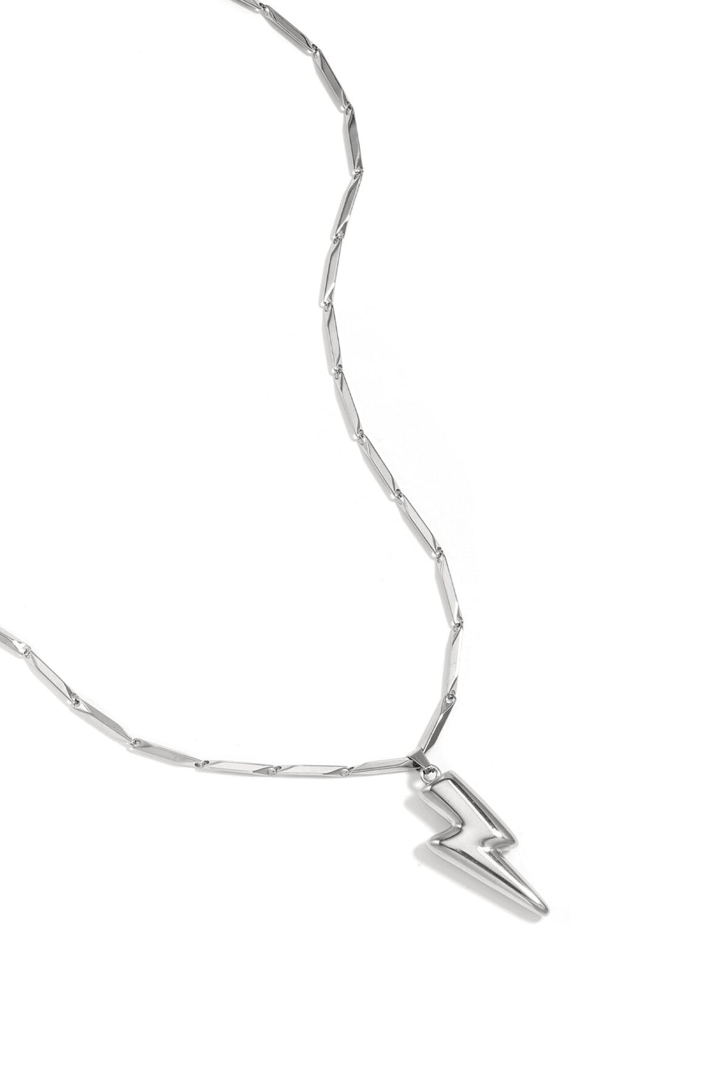 Necklace with striking lightning bolt