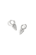 Earrings with structured hanging heart